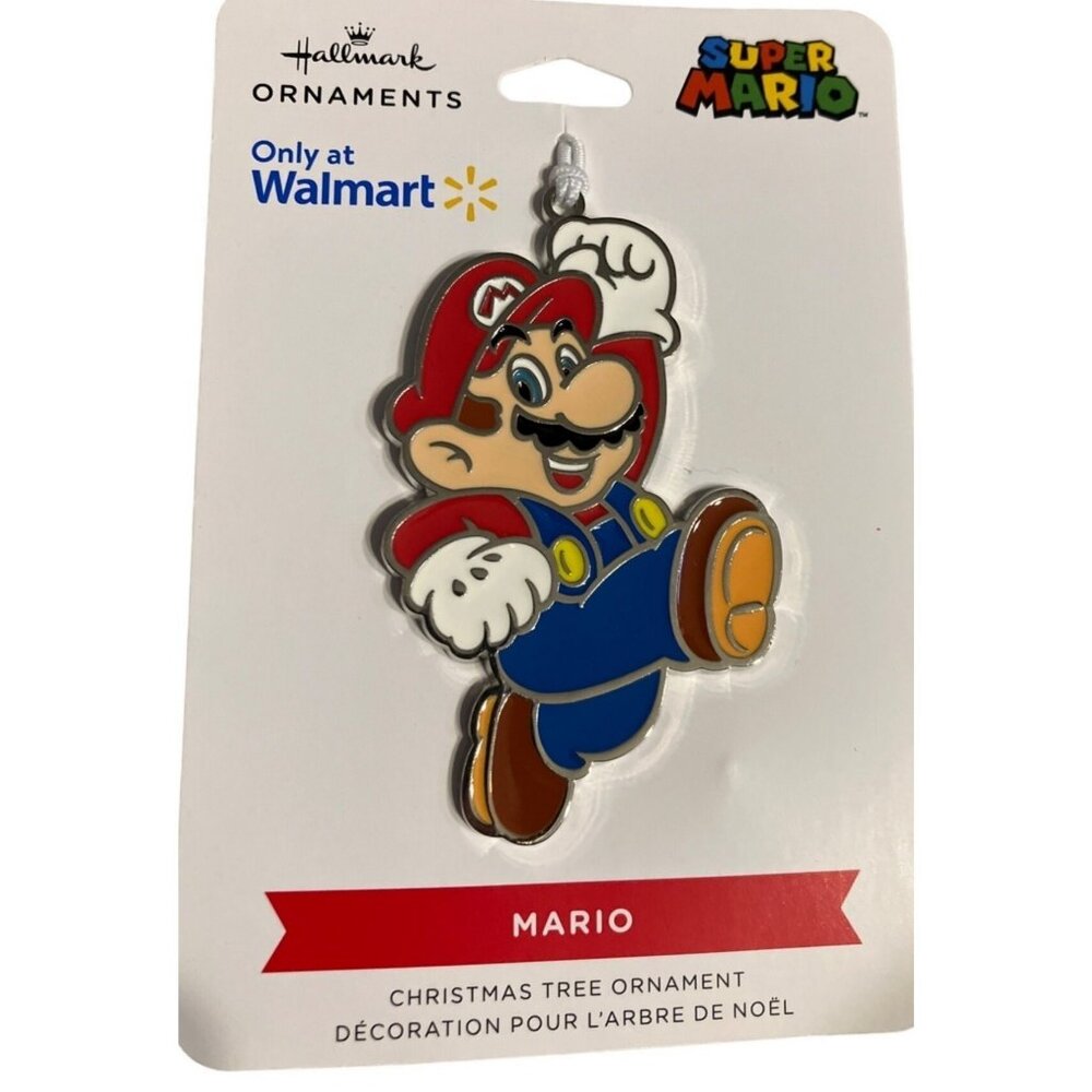 Hallmark Nintendo Mario Flat Metal Christmas Tree Holiday Ornament 2023